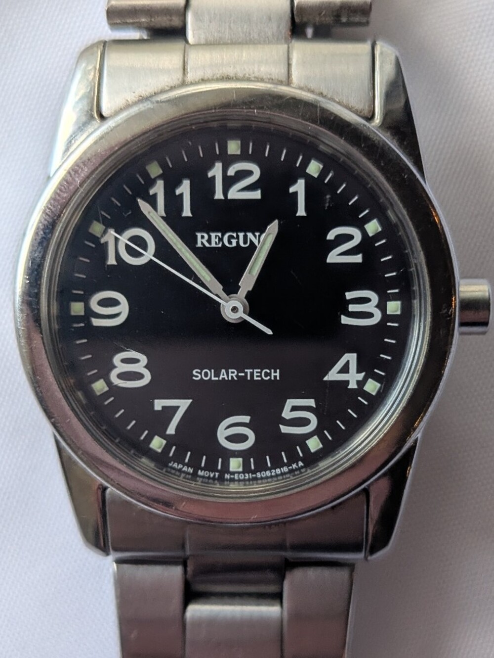 Citizen Reguno Watch Silver Tone Band Black Dial Stainless Steel E031-S038090 - Picture 4 of 14